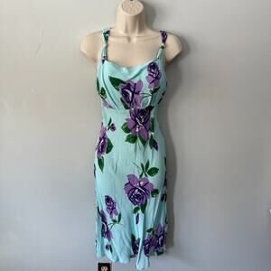 American Angel Dress Medium Blue Purple Floral Sheath Dainty Retro Y2K Coquette